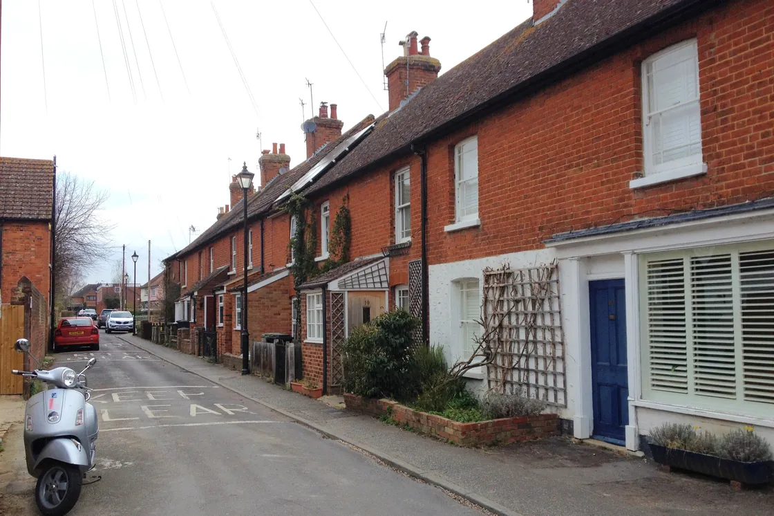 Brick cottages on Church Road, Hildenborough