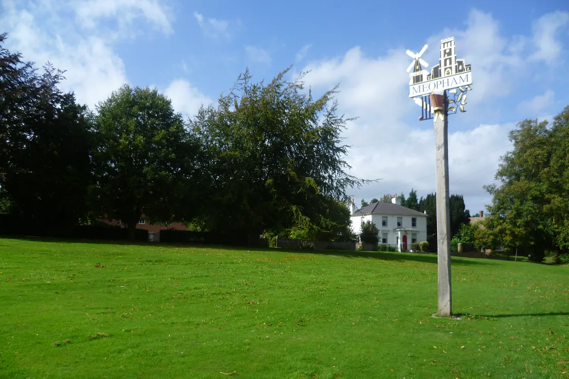 The village sign on Meopham Green