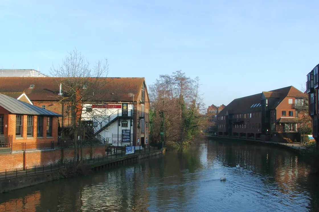 The Medway and riverside buildings, Tonbridge